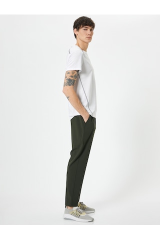 Koton Spor Eşofman Altı Slim Fit Beli Lastikli Telefon Cebi Detaylı Yeşil 4sam40031nw Yeşil