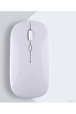 Macbook Uyumlu Şarj Edilebilir Sessiz Mouse Bluetooth + 2.4hz Wifi