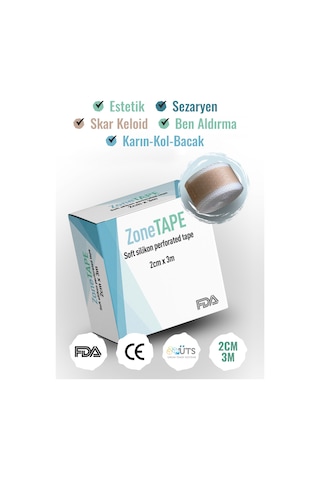 Zonetape Soft Silikon Estetik Yara izi Düzeltme Bandı 2 CM x 3 M