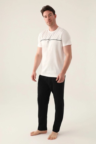 Arnetta 3010 Kısa Kol Erkek Pijama Takım Krem V1 Krem