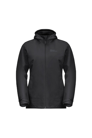 Jack Wolfskin Moonrise 3IN1 Kadın Su Geçirmez Outdoor Mont Siyah