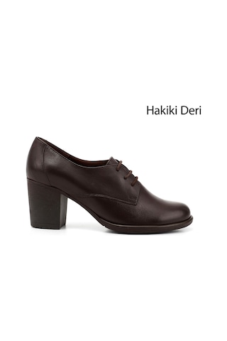 Gönderi(R) Gönderi R Kadın Kahve Antik Bağcıklı Orta Kalın Topuklu Hakiki Deri Oxford Ayakkabı Gdza13424135 Kahve