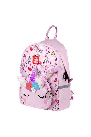 Supercute Two İn One Sırt Çantası - Unicorn - Pembe