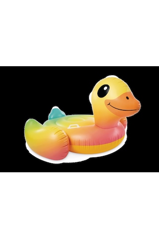 Küçük Ördek Figürlü Tırabzanlı Şişme Deniz Yatağı Çok Renkli