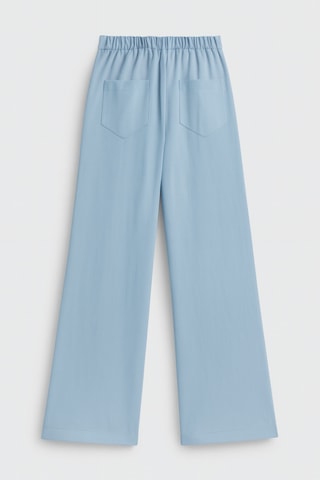 Esila Kids Kız Çocuk Pantolon Gabardin Geniş Paça Pantolon 4-11 Yaş Mavi