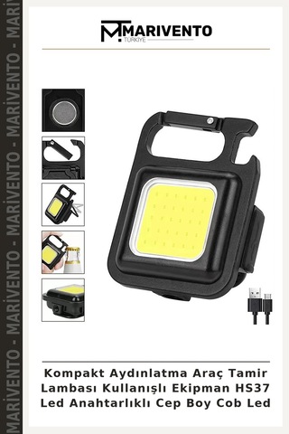 Kompakt Aydınlatma Araç Tamir Lambası Kullanışlı Ekipman Hs37 Led Anahtarlıklı Cep Boy Cob Led