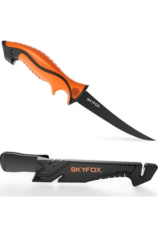 Dancemonkey 18 Cm Paslanmaz Çelik Skyfox Profesyonel Fileto Bıçağı, Kaymaz Sap, Kılıflı