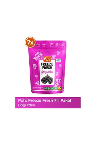 Pol's Freeze Fresh Böğürtlen 20 G X7 Adet Freeze Dry Dondurularak Kurutulmuş Meyve 20 G