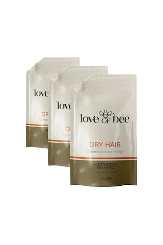 Love Of Bee Kuru Saçlar İçin Doğal Bal İçeren Yoğun Nemlendirici Premium Şampuan - Refill 360 Ml 3 Paketi