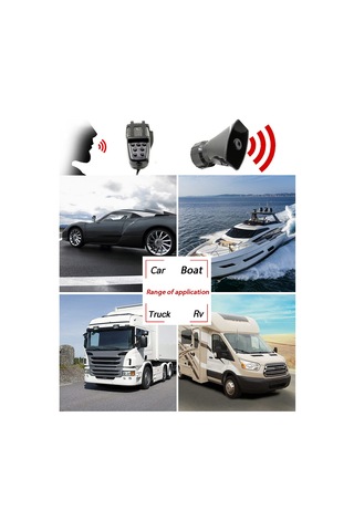 Kangvka 12v 100w 7 Ton Sesli 110db Güçlü Uyarı Hoparlörü - Plastik Siyah, Mikrofonlu, Araçlar İçin Dayanıklı Alarm