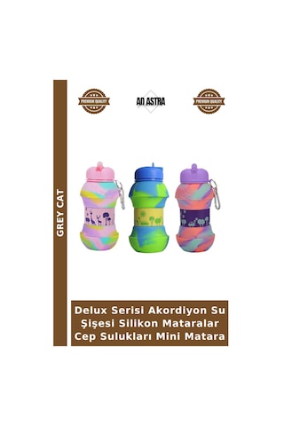 Delux Serisi Akordiyon Su Şişesi Silikon Mataralar Cep Sulukları Mini Matara Çok Renkli