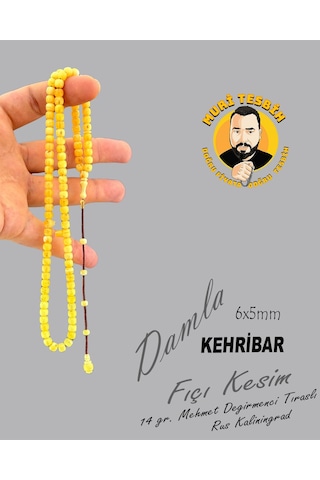 Muri Tesbih 14gr Mehmet Değirmenci Traşlı 99luk Rus Kaliningrad Damla Fıçı Kesim 6x5mm
