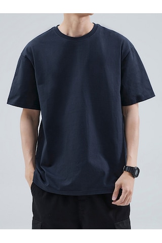 Uyguntarz Unisex Basic Model 5'll Tshirt Lacivert