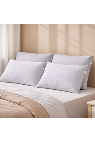 4'lü Pamuklu 50x70 Yastık Kılıfı Gri