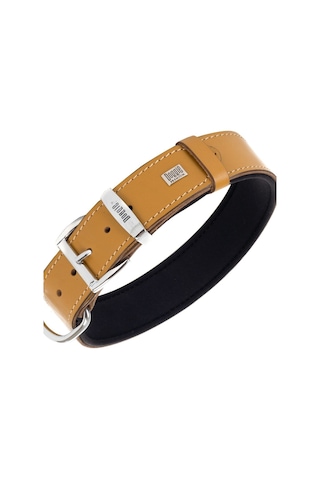 Doggie Konforlu Deri El Yapımı Köpek Boyun Tasması 4 x 52-60 CM Camel