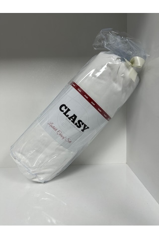 Clasy Ranforce Lastikli Çarşaf Seti Çift Kişilik Düz Beyaz Çok Renkli