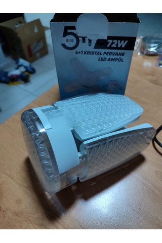 Beyaz 72we27 Kristal Katlanabilir Pervane Model Led Ampul 4+1 Kanatlı Led Ampul 6480 Lümen Led Lamba