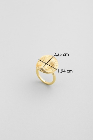 Liora Güneşi 18 Ayar Sarı Altın Kaplama Gümüş Yüzük Sarı