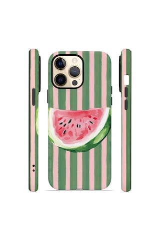 Apple iPhone Uyumlu 14 Pro Max Vorian Çift Katmanlı Magsafe Kılıf Watermelon Postcard