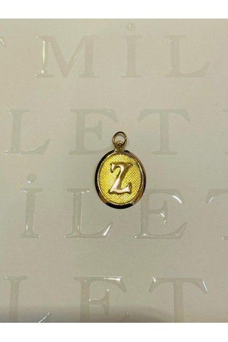 14 Ayar Altın Z Harfi Nostalji Oval Kolye Ucu