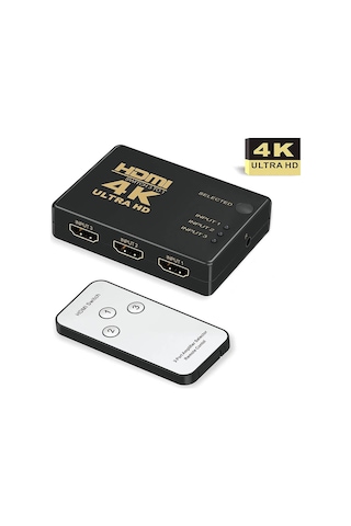 3 Port Hdmi Switch - 4K - Kumandalı - Ultra Hd - Versiyon 2021