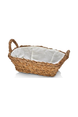 Deconox El Yapımı Doğal Hasır Kulplu Çok Amaçlı Dekoratif Dikdörtgen Sepet, Hasır Kulplu Ekmek Sepeti 27x18x8cm Sku: Smg8690010591197 Açık Mavi