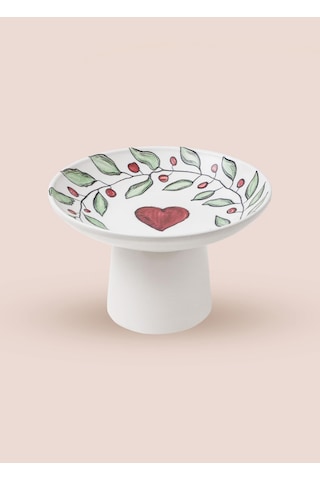 The Mia Luv Ayaklı Servis Tabağı 20 Cm Çok Renkli