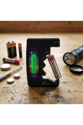 Evrensel Dijital Pil Test Cihazı Aa, Aaa, C, D, N, 9v Ve Düğme Pil Uyumlu Mini Pil Kapasite & A