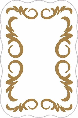 Krem Gold Otantik Kaymaz Tabanlı Lazer Kesim Halı Ar002n11 Krem - Gold