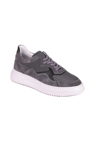 Shoetyle - Gri Süet Bağcıklı Erkek Sneaker 115-602-1334 Gri
