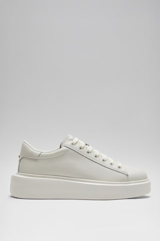 Güvener Lufian Gage Beyaz Erkek Deri Sneaker Ayakkabı Siyah