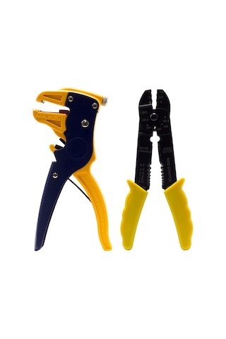 Powermaster Yk-pr-04 Terminal Sıkma Pensesi+kablo Sıyırma Pensesi+uç Seti Soyma Ve Kesme Bir Arada Set