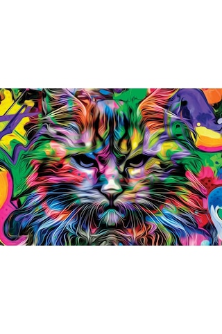 Nova Puzzle 1000 Parça Kızgın Bakışlar Puzzle - Kedi Puzzle