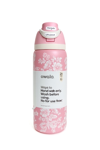 Owala 32 Oz 946 Ml Freesip Desenli Çift Katmanlı Paslanmaz Çelik Termos Kilitli Kapak Açık Pembe