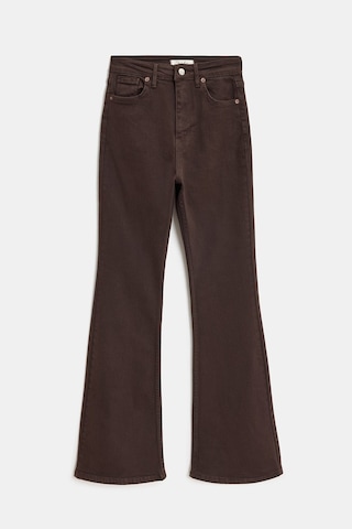 Sââde Kadın Yüksek Bel İspanyol Paça Likralı Jean Pantolon - '70s Style' Flare Jean Kahverengi