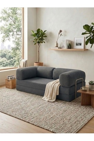 Reflekta Sünger Koltuk Rollpack Kanepe Relax 90x190 Yatak Koltuk Demonte Antrasit