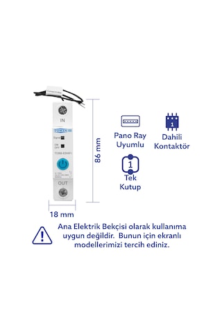 Tomzn WiFi Akıllı Voltaj Ve Akım Koruma Rölesi, Dahili Enerji Ölçer 63a Ewelink Uyumlu - Tek Kutup