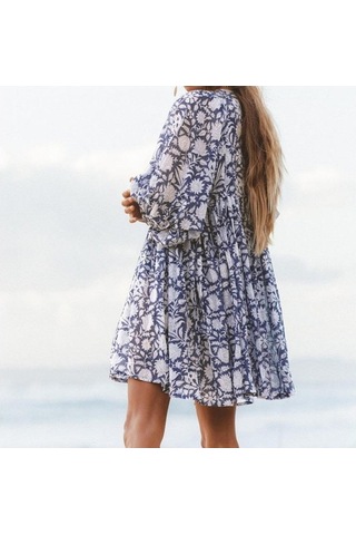 Novahub Yaz Kadın Elbisesi: Gevşek Askılı, Baskılı Çiçek Desen, Retro Avrupa & Amerikan Tarzı, Turuncu, Kişiselleştirilmiş Elbiseler/ Turuncu