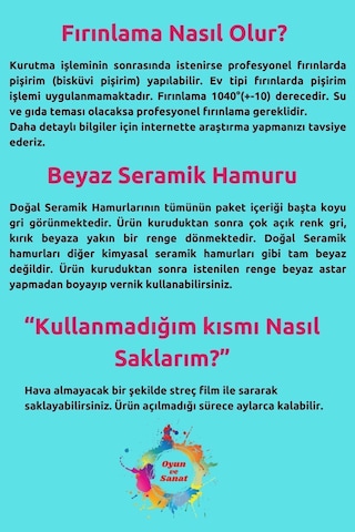 Seramik Hamuru Başlangıç Seti, Kil Çamuru, Oyun Hamuru, Seramik Şekillendirme Kalemi