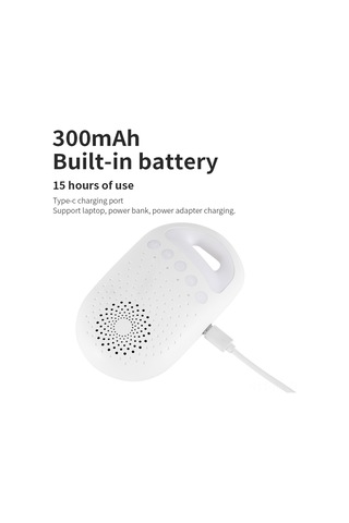 Reedark Beyaz M4 Bebek Uyku Sesi Cihazı - 26 Ses, 4 Zamanlayıcı, Led Gece Lambası, Dahili Pil Ve Askı Tel Beyaz