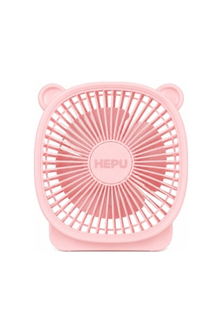 HEPU HP-F03 USB Şarjlı Sessiz Masaüstü Mini Fan – 180° Ayarlanabilir Ayıcık Figürlü Tasarım 3 Kademeli