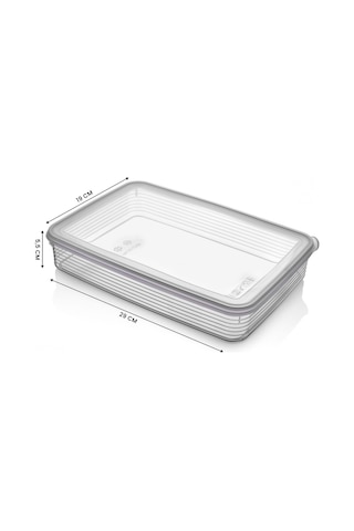 Kitchen Life 4 lü 2300 ML Buzdolabı ve Mikrodalga Saklama Kabı - Buzdolabı Organizeri Saklama Kutusu Şeffaf