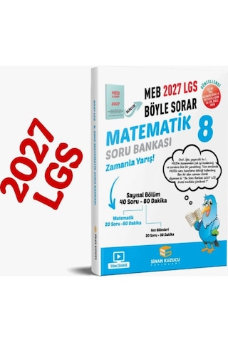 Sinan Kuzucu Yayınları 2027 8. Sınıf Lgs Matematik Soru Bankası Eğitim Kitabı