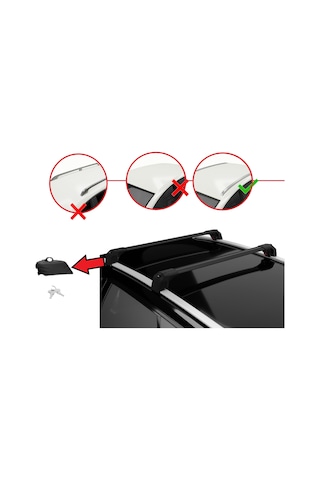 Chery Tiggo 8 8 Pro 2018 2019 2020 2021 2022 2023 2024 Yük Taşıma Ara Atkı Citası Siyah