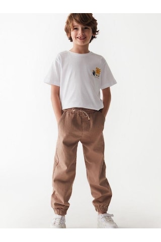 Nk Kids Erkek Çocuk Beli Paçası Lastikli Pantolon-13836-camel Camel