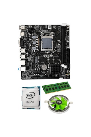 J-tech İ3 2100 8gb Ram Fan H61 Bundle Anakart Komple Set H61.i38gb