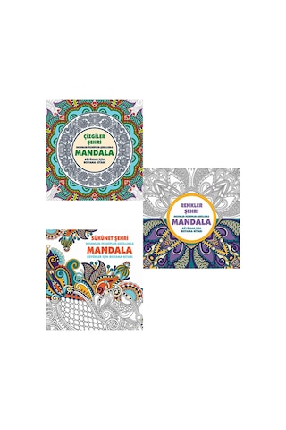 Çizgiler Şehri-mandala, Renkler Şehri-mandala Ve Sükunet Şehri Mandala Seti