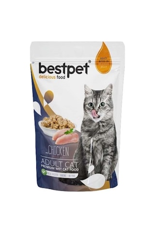 Bestpet Tavuk Etli Jelly Pouch Yetişkin Kedi Yaş Maması 85 G