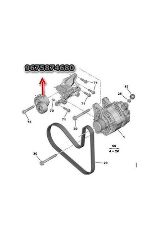 Citroen C-elysee Alternatör Gergisi Komple 2012-2022 1611426280 Apv3220 1.2 Vtı