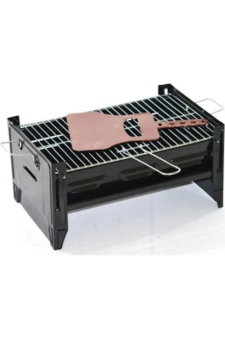 Emaye Katlanır Piknik Mangal - Yelpaze Hediyeli